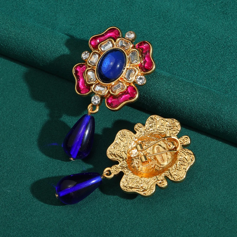 

Vintage Large Glaze Drop Earring Pink And White Flower Designer Drop Blue Natural Stone Jewelry New For Women 2026 Bride Charm