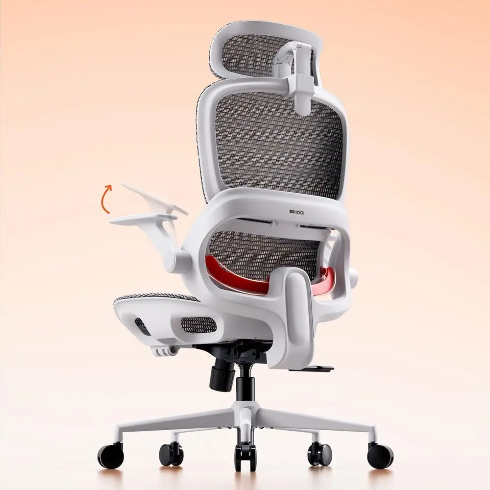 

Ergonomic High Back Office Chair with Adjustable Lumbar Support and Wide Seat, Grey
