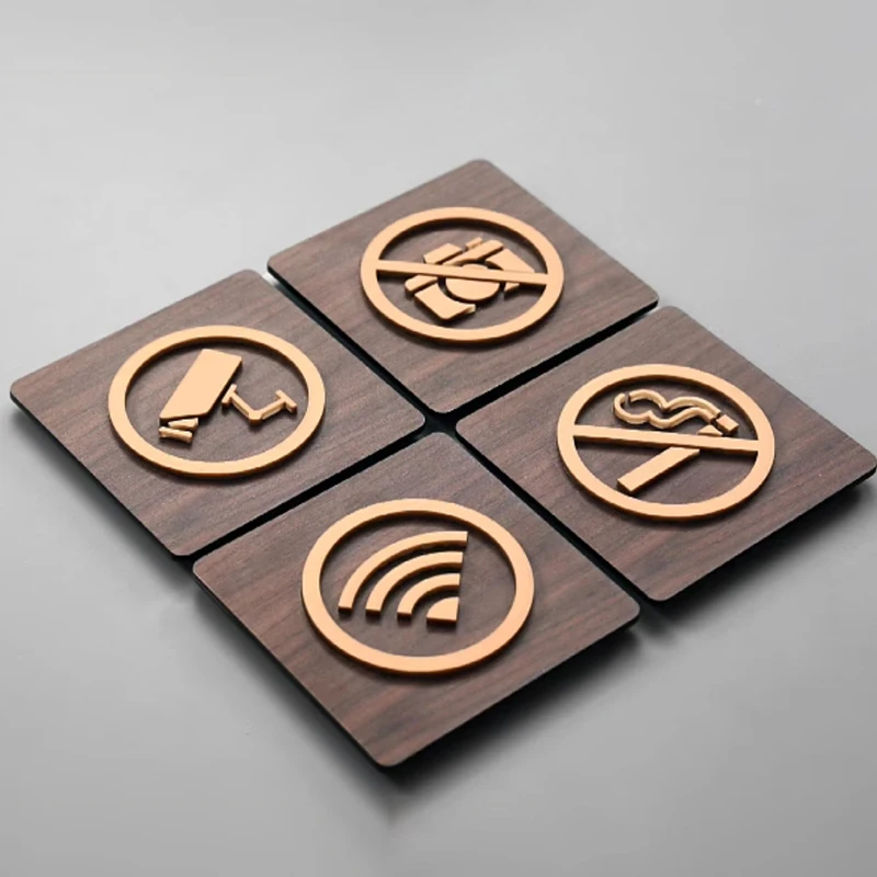 New Style Warm Reminder Sign WIFI No Smoking Logo No Trespassing Warning Plaque Public Shope Signage Warning Sign