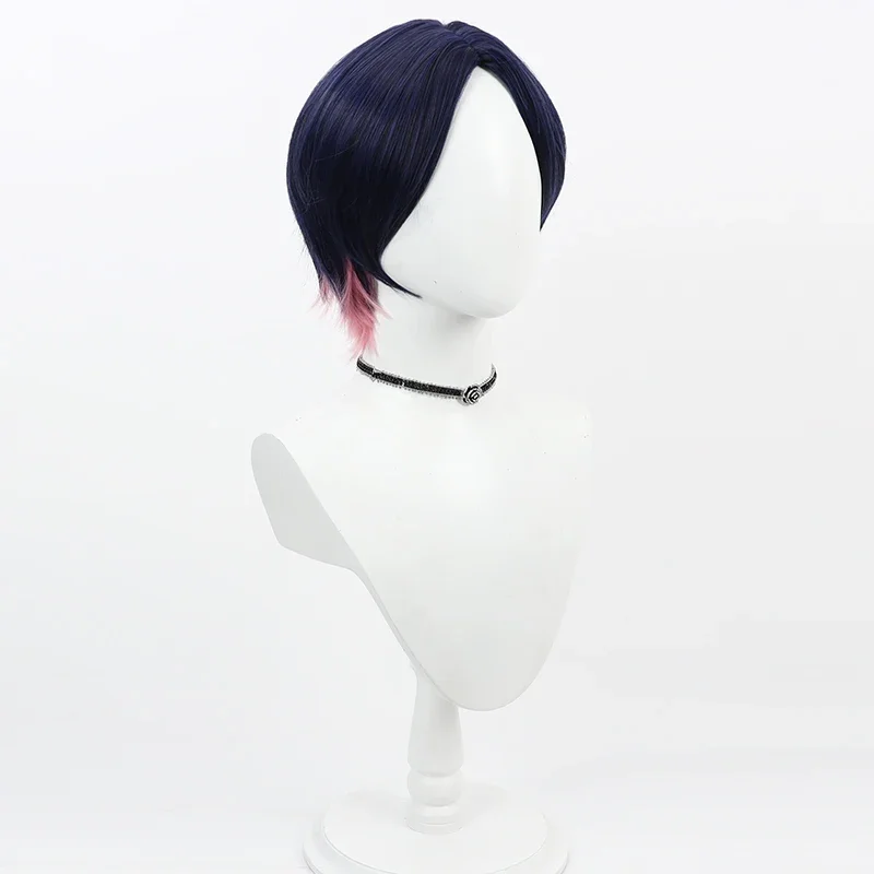Game Valorant Clove Cosplay Wig Black Highlights Pink Short Wigs Heat Resistant Synthetic Hair Party Costume Wigs   Wig Cap
