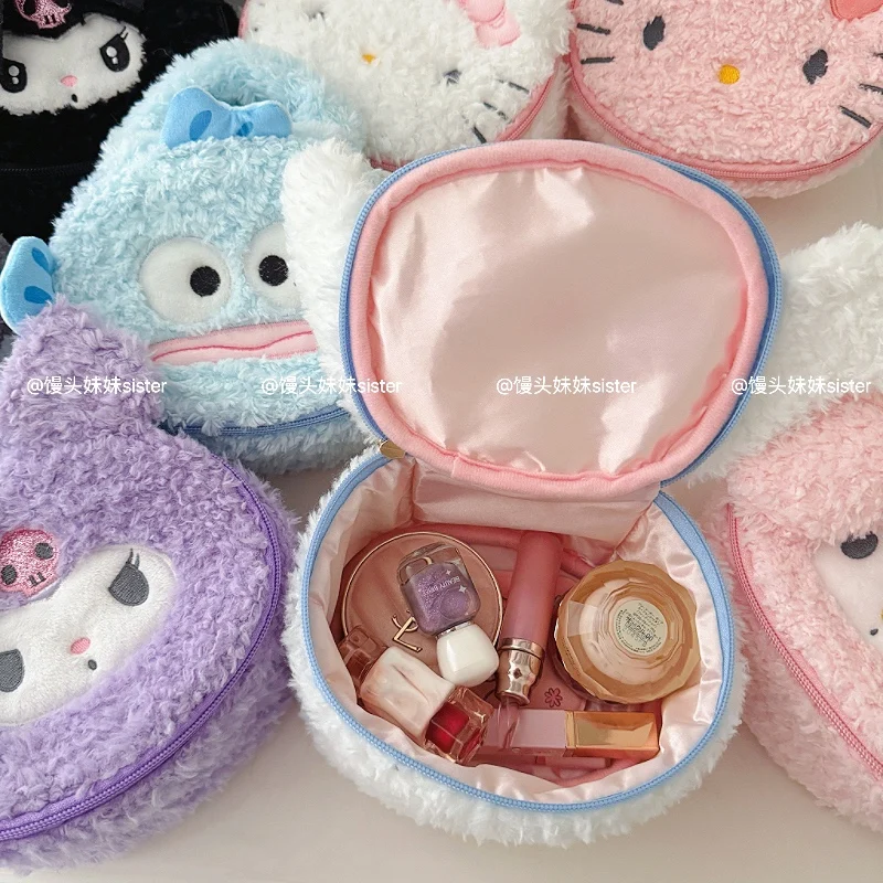 Sanrio Cosmetica Opbergtas Met Grote Capaciteit Kuromi My Melody Hello Kitty Cartoon Pluche Tas Make-up Tas Reisopbergtas Geschenken