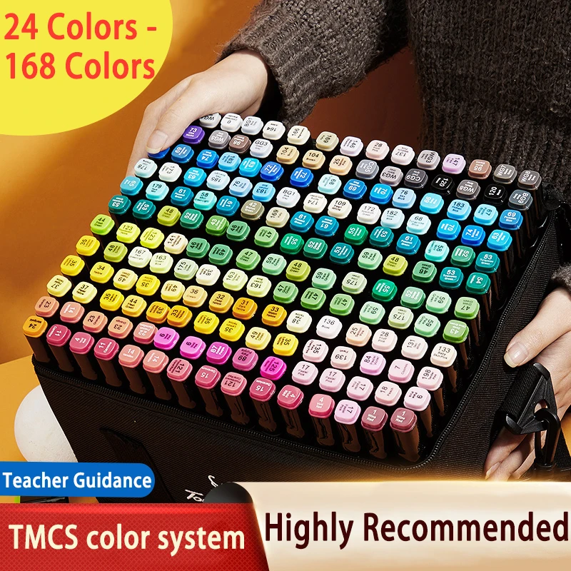 24-168 Color Alcohol Double-ended Oily Marker Painting Art Set Office Culture and Educational Supplies