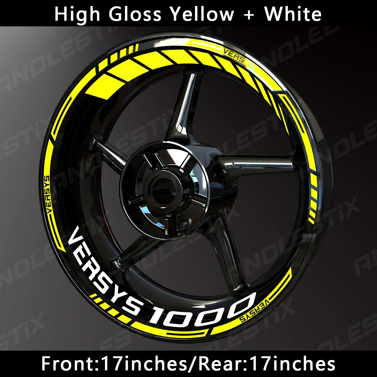 AnoleStix-Reflective Adesivo Da Roda Da Motocicleta, Decalque Hub, Rim Stripe Tape, Kawasaki Versys 1000 LT