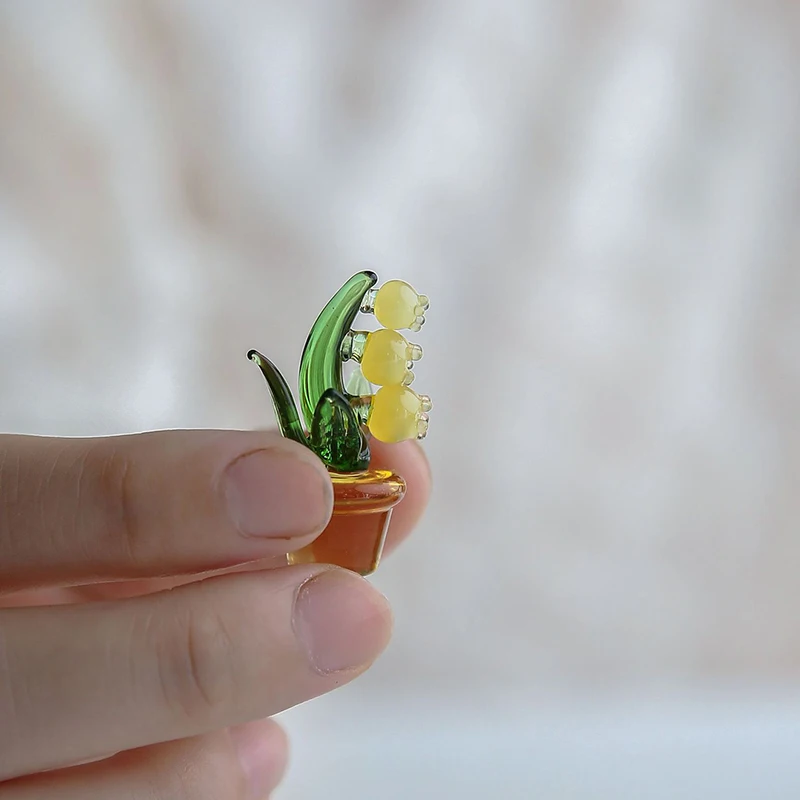 

Set Of 5 Mini Flower Figurines For Home Table Decor Hand Blown Glass Bouquet Flower Car Inner Ornaments Bridal Shower Gift