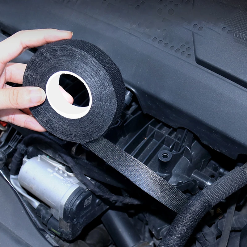 Hitzebeständiges, selbstklebendes Stoffband für Auto, Auto, Kabelbaum, Kabelbaum, Schutz, Breite 19/25 mm, Länge 15/25 m