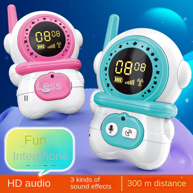 Cartoon children\'s walkie talkie outdoor remote variable voice multiplayer conversation wireless call puzzle party toy