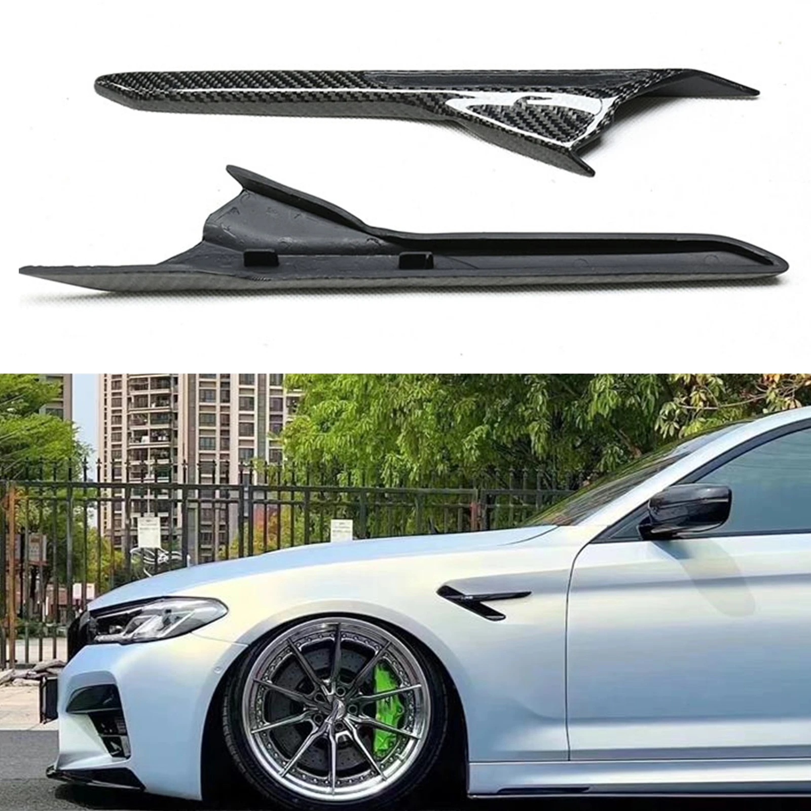 

For BMW F90 M5 2018-2023 Carbon Fiber Side Fender Fin Air Vent Trim