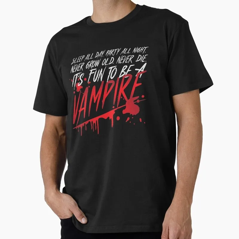 Retro It's Fun To Be A Vampire Graphic T‑Shirt TV Show Fan Gift Unisex Y2K Streetwear Short Sleeve Casual Tee Tops