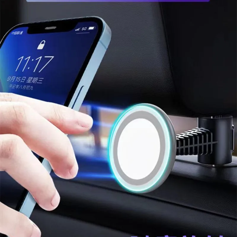 Magnetic Car Back Seat Phone Holder For iPhone 12 13 14 15 Magsafe Macsafe Vehicle Stand Cradle Car Rear Seat Headrest Holder