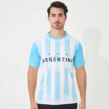 아메리칸 컵 아르헨티나 인기 디자인 반팔 축구 유니폼, 월드컵 하이 퀄리티 축구 저지 