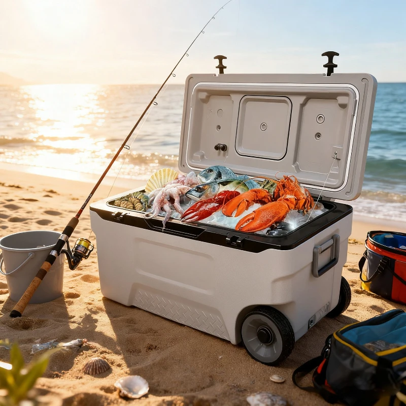 Large-capacity live fish box for outdoor camping and fishing; commercial ice and refrigeration box