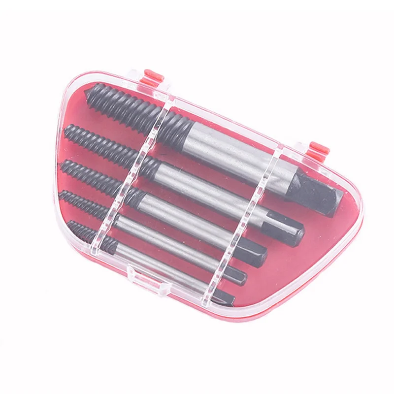 5 Pieces Of Broken Screw Extractor Bit Set Carbon Steel Double-Sided Screw Pulling Center Bit Hardware Tools Black-ABQU