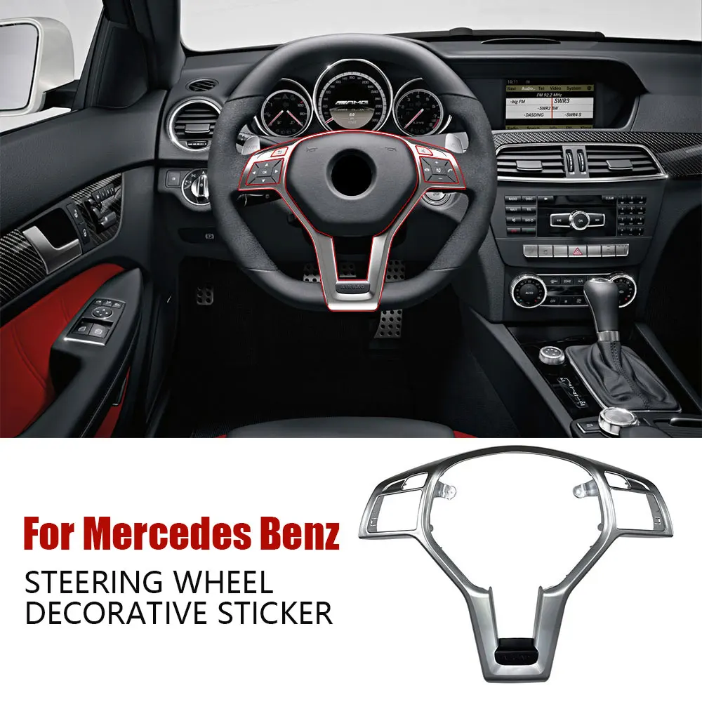 Car Steering Wheel Chrome Panel Cover Trim For Mercedes Benz AMG A B C E GLK GLA CLA CLS Class W176 W246 W204 W212 W156 W117