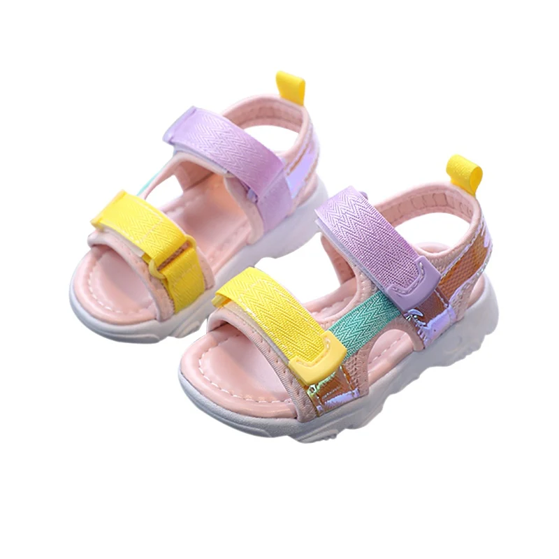 Bambini neonati maschi ragazze scarpe bambini estate Casual Outdoor colore retrò fondo morbido antiscivolo scarpe da spiaggia sandali scarpe