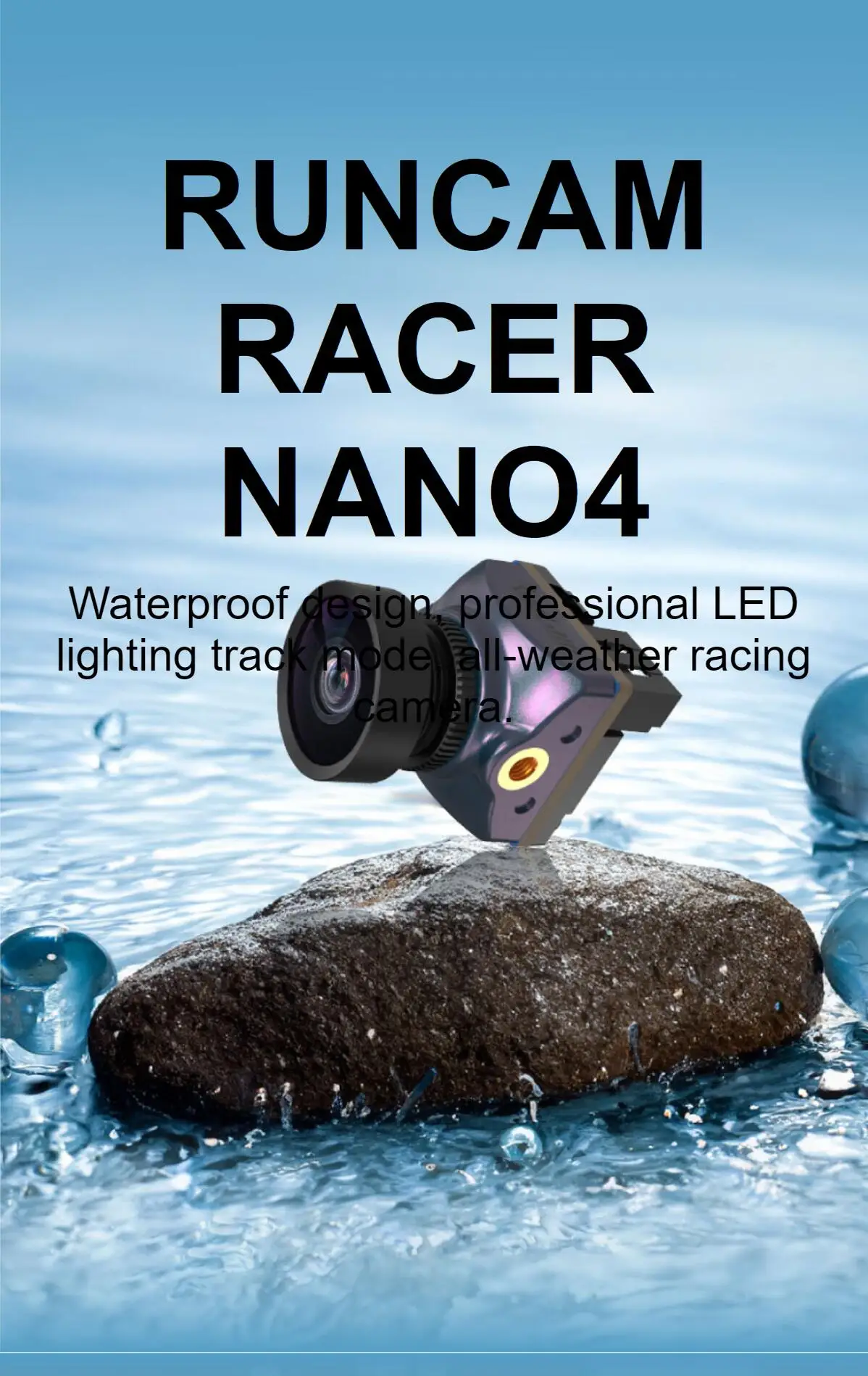 RunCam Racer Nano 4 FPV-Kamera 1200 TVL Super WDR CMOS-Sensor Wasserdichte LED-Beleuchtung Track-Modus NTSC/PAL für RC Freestyle Drone – Detail 2