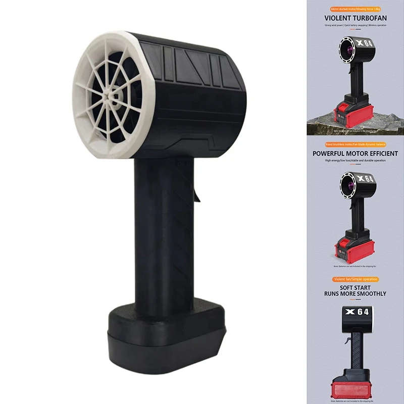 

ABHS-X64 Violent Blower Thrust 1.6Kg Handheld Turbo Jet Fan 64Mm Brushless Motor Leaf Blower Suitable For Battery