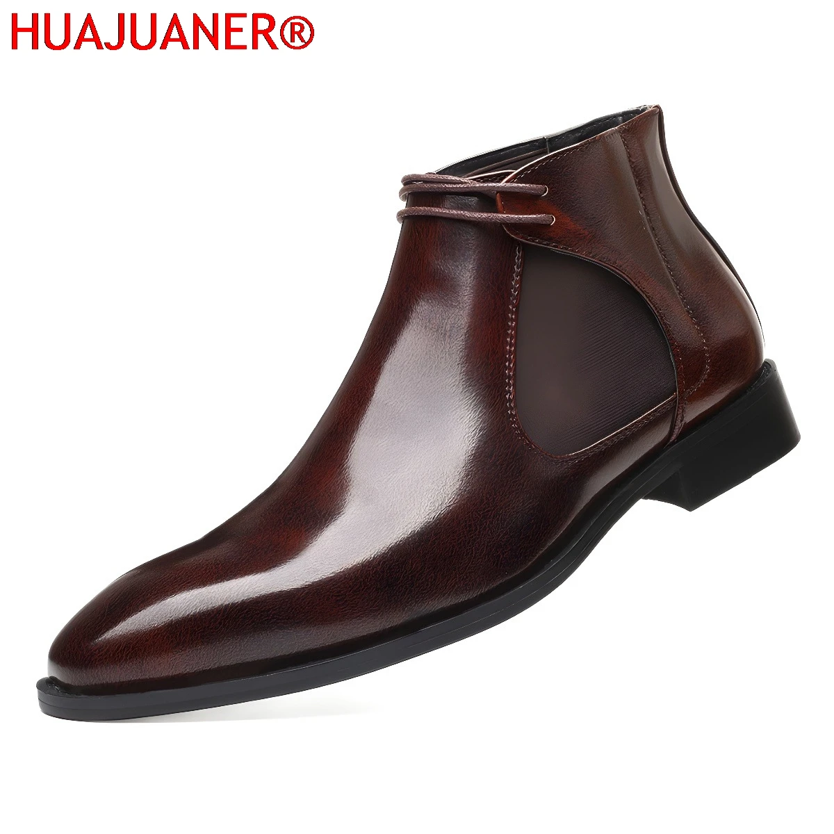 

Fashion Men's Designer High Boots Quality Chelsea Ankle Boots Business Dress Short Boots Outdoor Leather Shoes Big Size 38-48