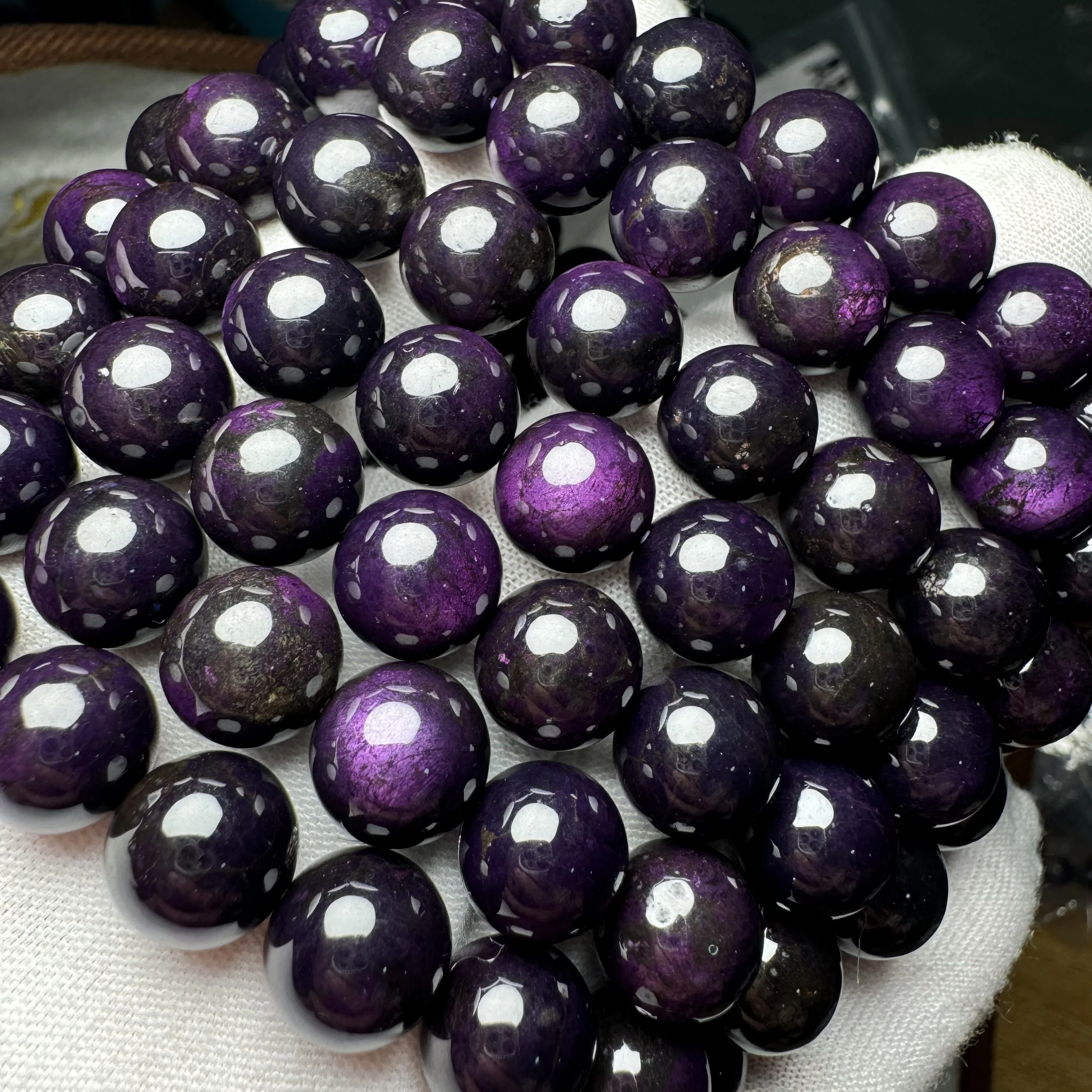 Meihan (Free Shipping) Natural AAA Namibia Purpurite Smooth Round Loose Gemstone Beads For Jewelry Making Design