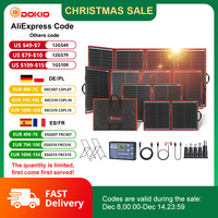 Dokio 18V 80W-295W Portable Foldable Solar Panel With 12V Controller Flexible Solar Panel For House Camping Travel