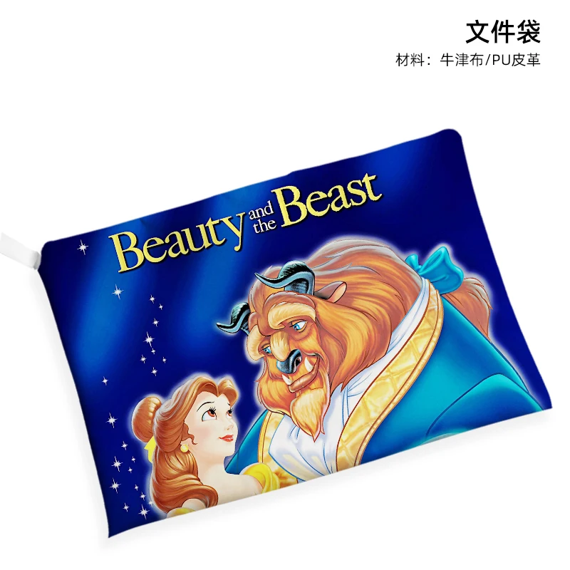 Disney Beauty and the Beast Belle 5541 Anime Customized Cosmetics Bags Cartoon Document Pen Bag Storage Handbag Stationery Gift