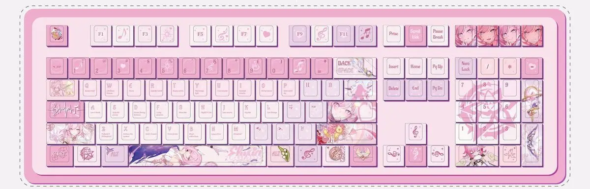120 Keys Honkai Impact 3rd Elysia Keycaps Light Shadow 5.0 Transparent Cherry PBT Anime High Value Game Office Keyboard Keycaps