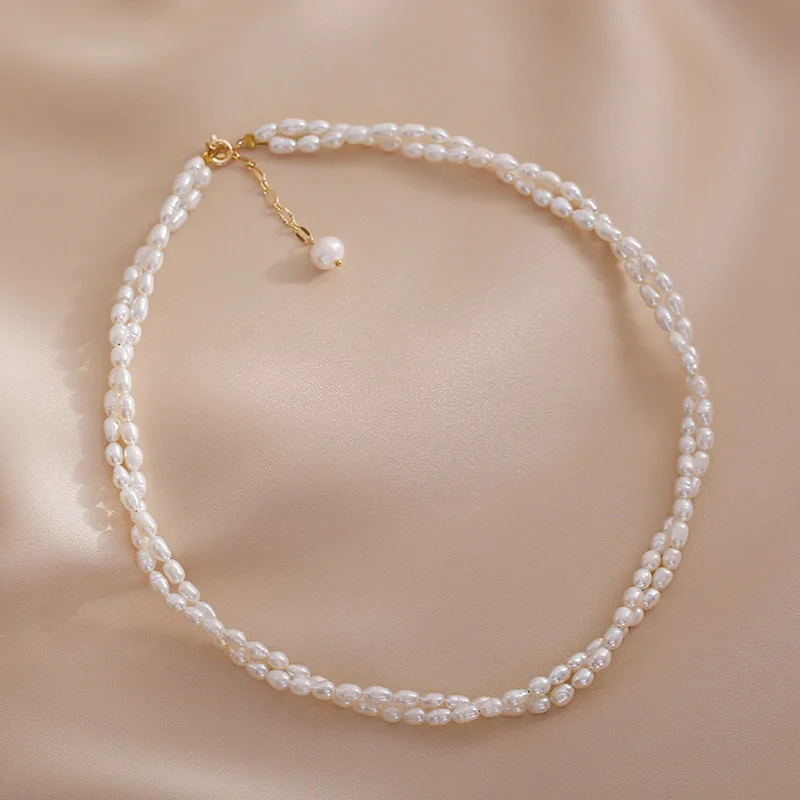 

Dinner pearl braided short necklace light luxury new fashion collarbone chain K186