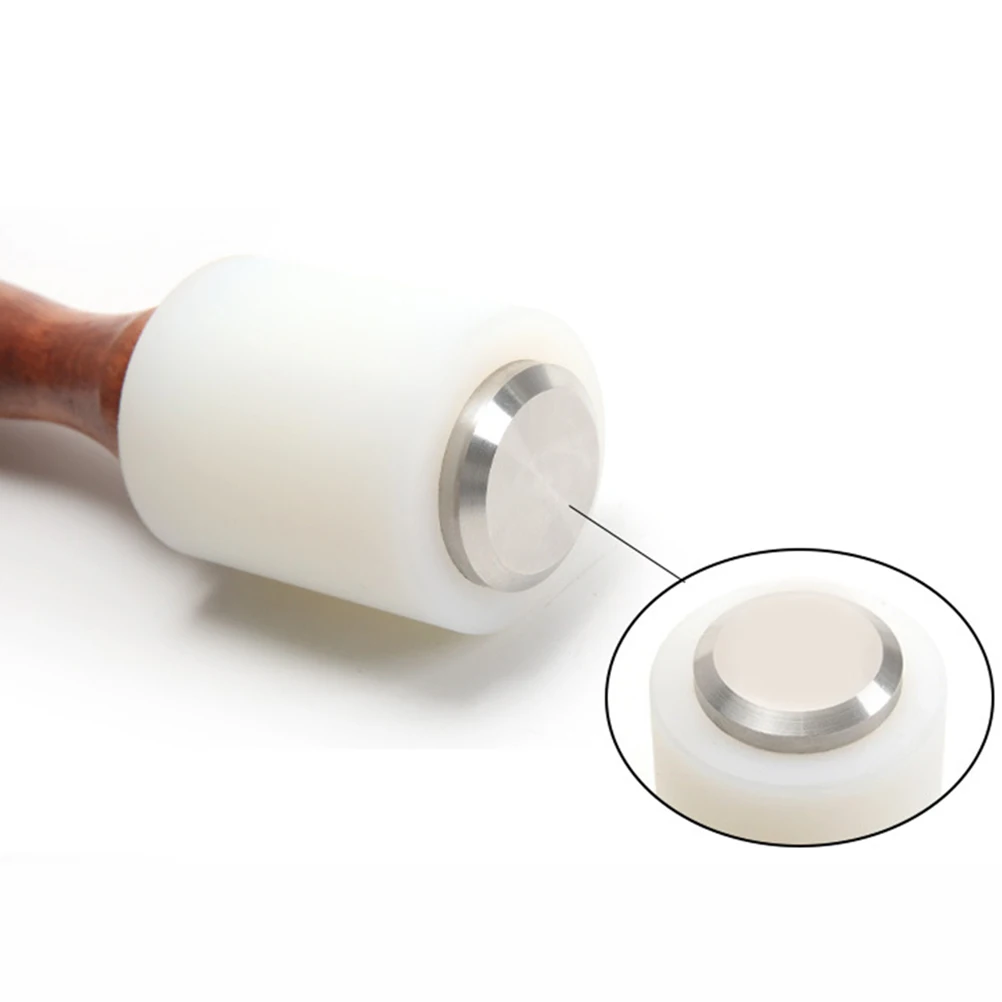 

Nylon Hammer Leathercraft Carving Hammer Wooden Handle Durable Lightweight Stitching Tool Stamping Tool