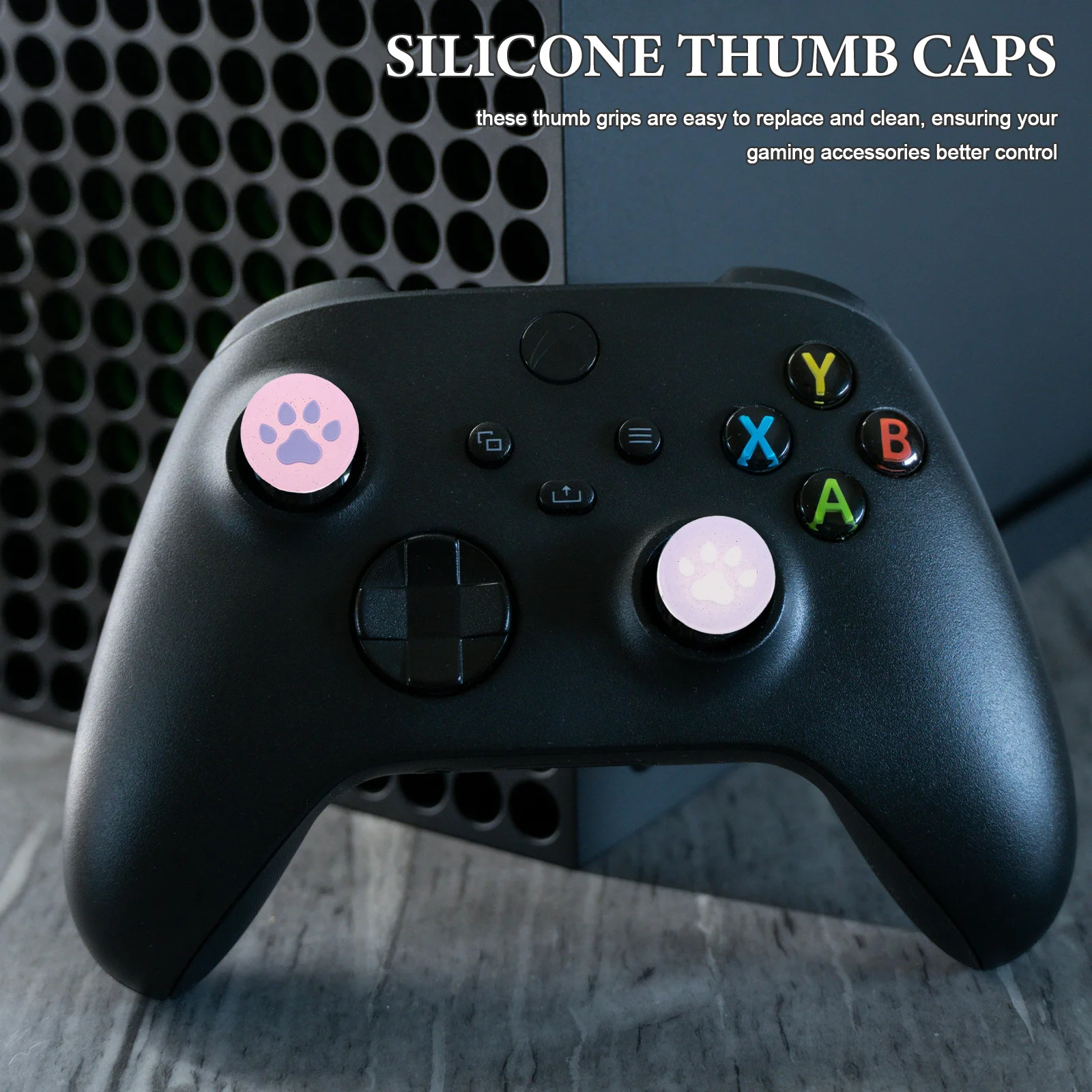 

4pcs Silicone Thumb Grips Luminous Cat Paw Design For Switch Replacement Gaming Controller Caps Comfortable Ergonomic Glow In