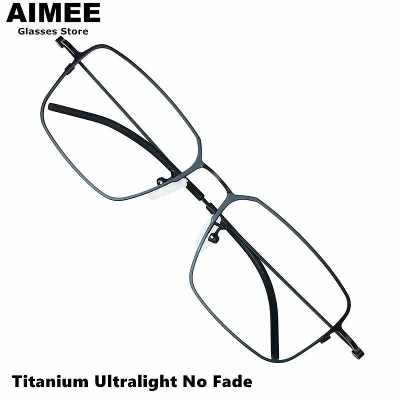 Japanese Handmade Pure Titanium Ultralight Glasses Frame Men's Big Face Prescription Eyeglasses Women Optical Blue Light Eyewear