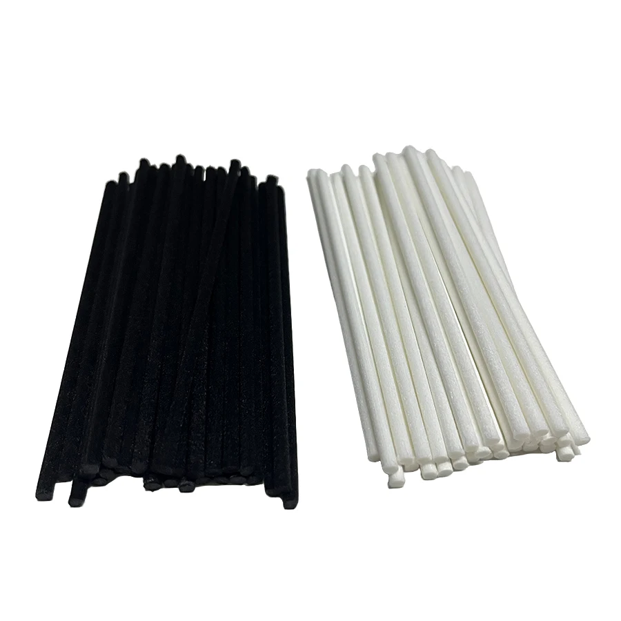 20 piezas L10cm D3mm negro/blanco difusor de Aroma fibra palos aceite esencial Reed difusor reemplazo recarga palos para ambientador