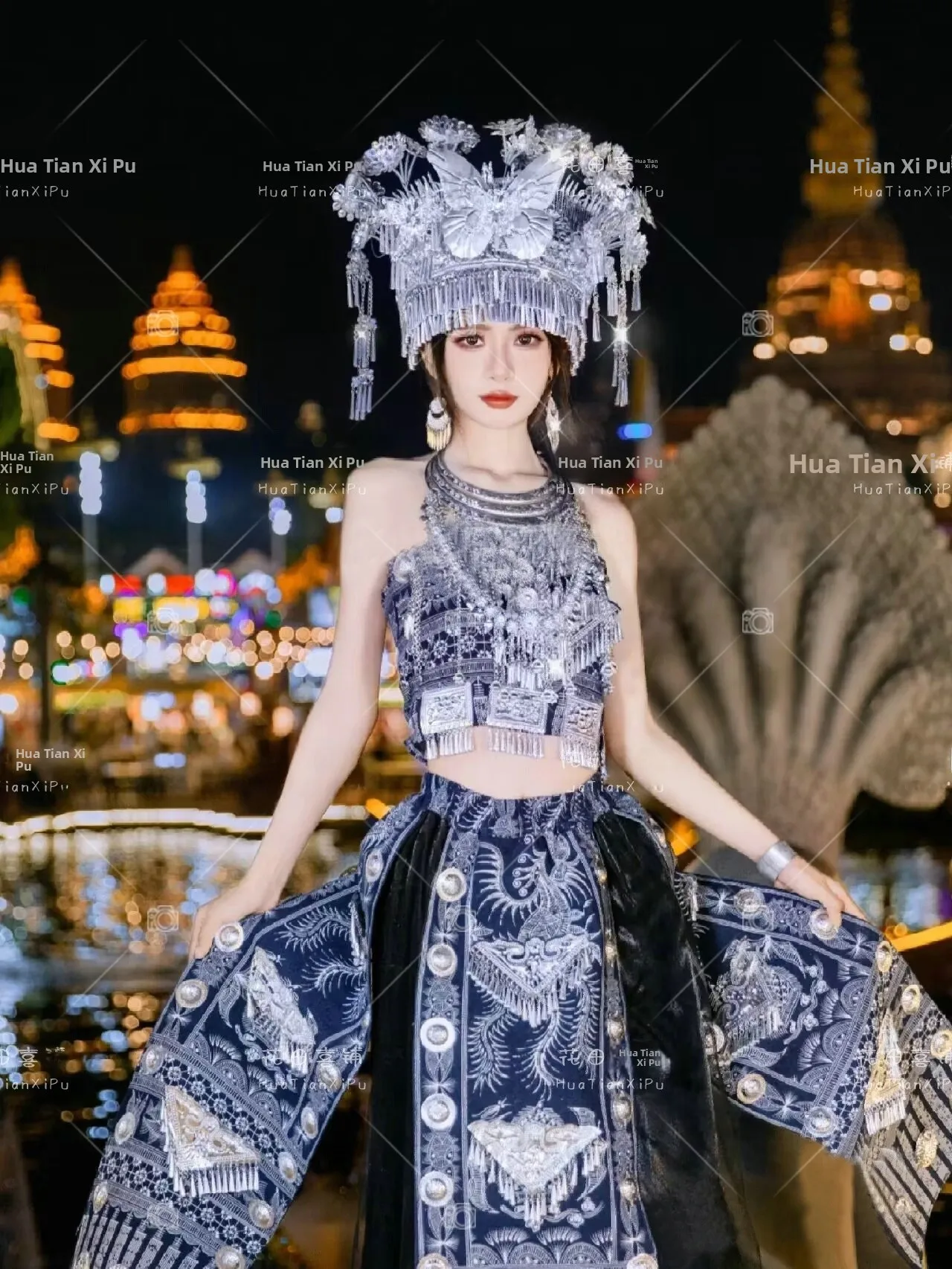 

New Hani Ethnic Style Girls Photography Clothing Travel Shot Minority Phoenix Ancient City Outfit Summer 2023 Ladies Fashion