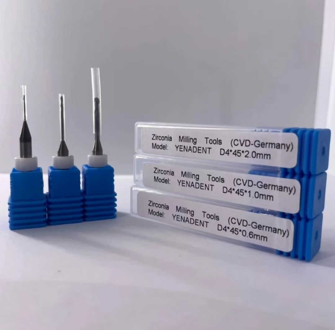 Yenadent D4 DC/DLC Dental Lab Milling Burs for Zirconia PMMA Lathe Milling