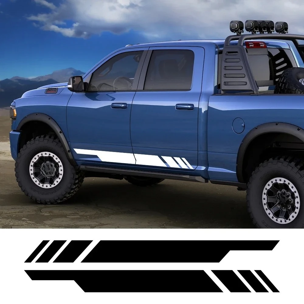 Car DIY Both Sides Stickers Pickup Custom Vinyl Decals Cover Auto Styling Accessories Truck Stripes Wrap Vinyl Film Decoration