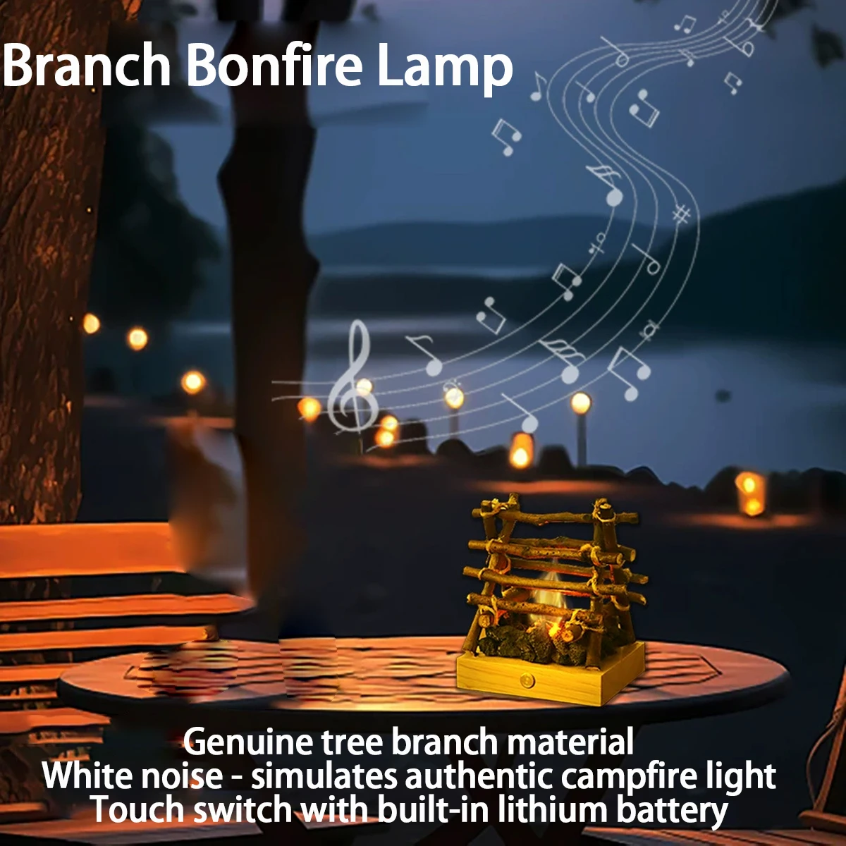 1PC Mini LED Campfire Ornament Scaled-down Outdoor Scene Prop Model Decor Ornament Handmade DIY Bonfire Tabletop Ornament