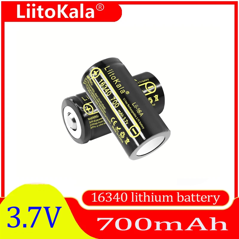 Original LiitoKala Lii-16A 3.7V 16340 700mAh CR123A Rechargeable Batteries CR17345 Battery Charger For Arlo Wireless Camer