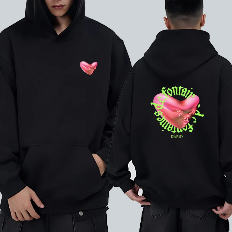 

Fontaines DC Romance Double Sided Printed Hoodie Men Women Harajuku Comfortable pullover Fleece streetwear Sweatshirt Unisex