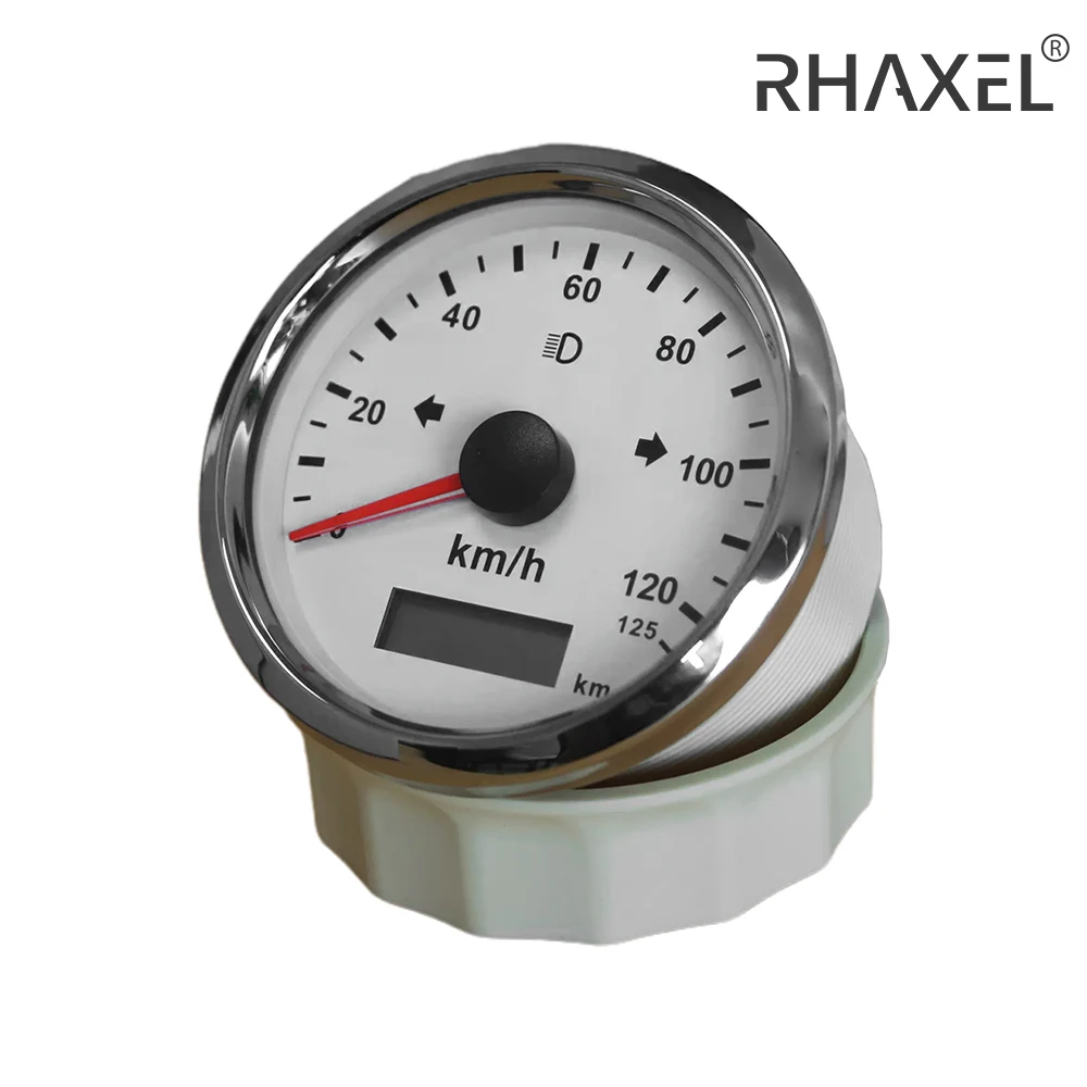

RHAXEL 85mm GPS Speedometer 125MPH Speedo Odometer Adjustable for Boat RV Car Motorcycle 12V 24V with Backlight
