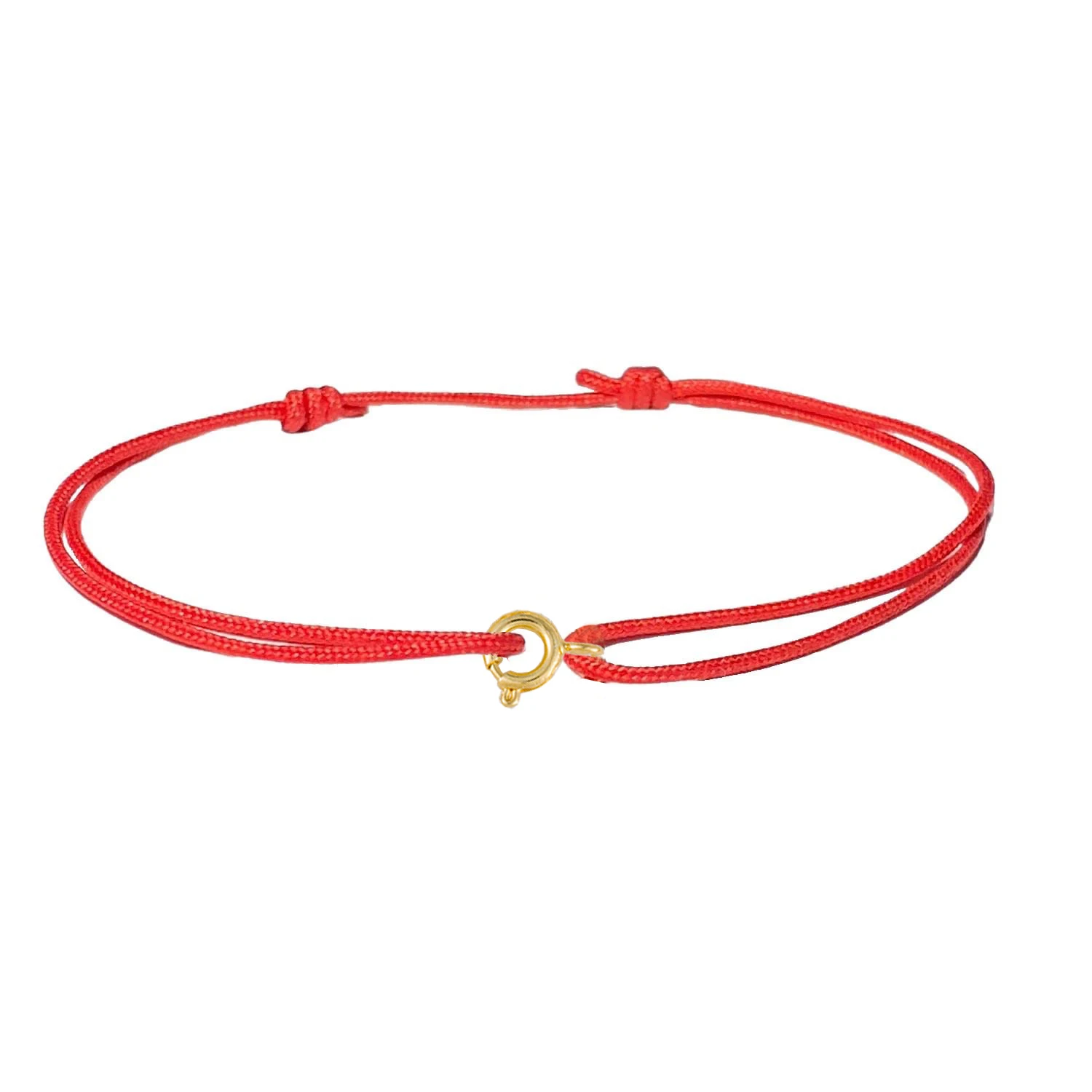 Womens Red String Bracelet with Gold Color Clips Handmade Minimalist Wish Bracelet Dainty Friendship Stackable Bracelet For Her