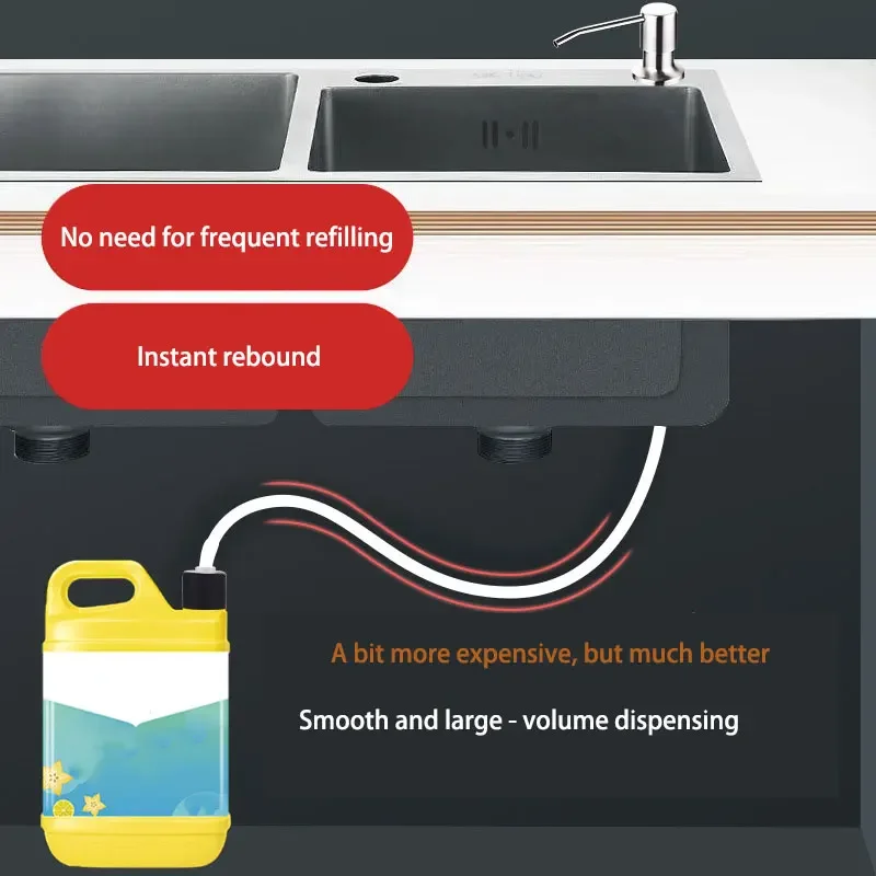 مجموعة أنبوب تمديد موزع الصابون المتقدمة المصنوعة من الفولاذ المقاوم للصدأ - مناسبة لحوض المطبخ وموزع الصابون الأوتوماتيكي للحمام