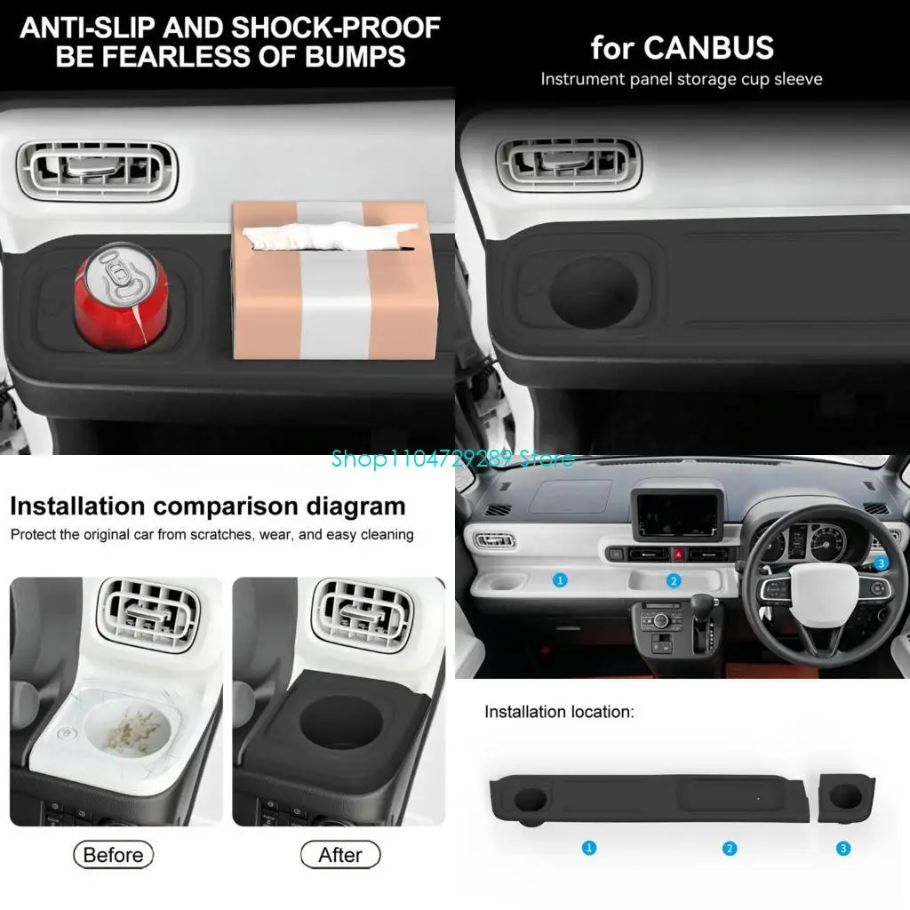 D8KE Interior Liner Set for 2022-2025 CANBUS, Dashboard Tray Mat and Cup Slot Inserts with Soft Contact Texture for Cabin Care