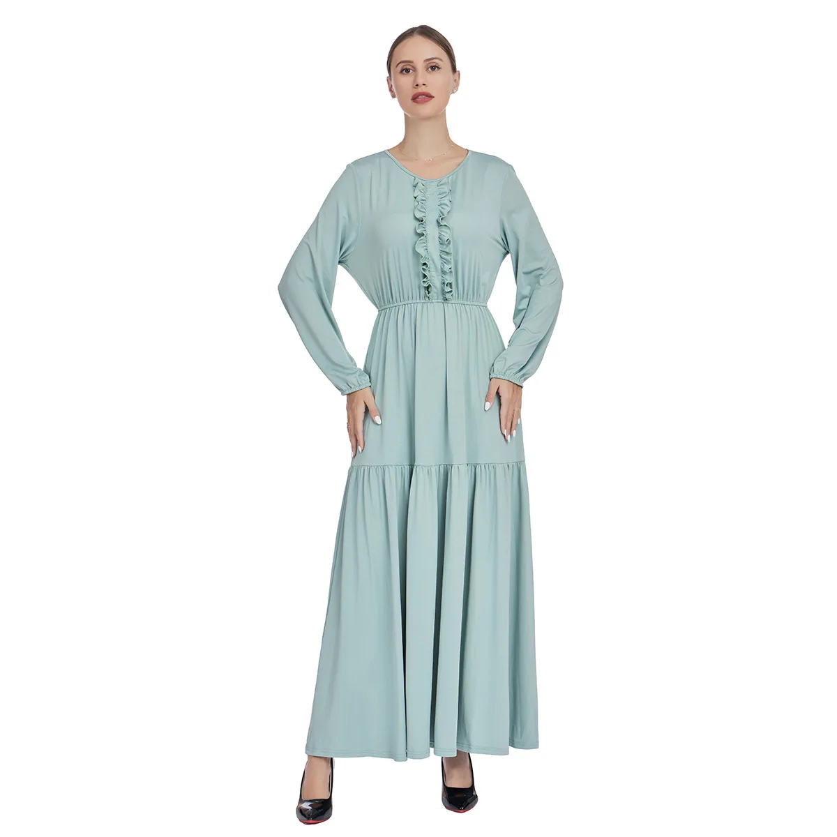 

Ramadan Moroccan Muslim Women's Long Luxury Fashion Long Shirt Islamic Saudi Arabia Dubai Dress Casual Loose Robe
