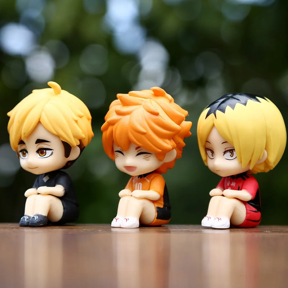 Versione Q Haikyuu!! Hinata Sugawara Koushi Mini Figura Anime Periferia Kawaii Seduta Giocattoli Desktop Auto Ornamenti Regali di Modello