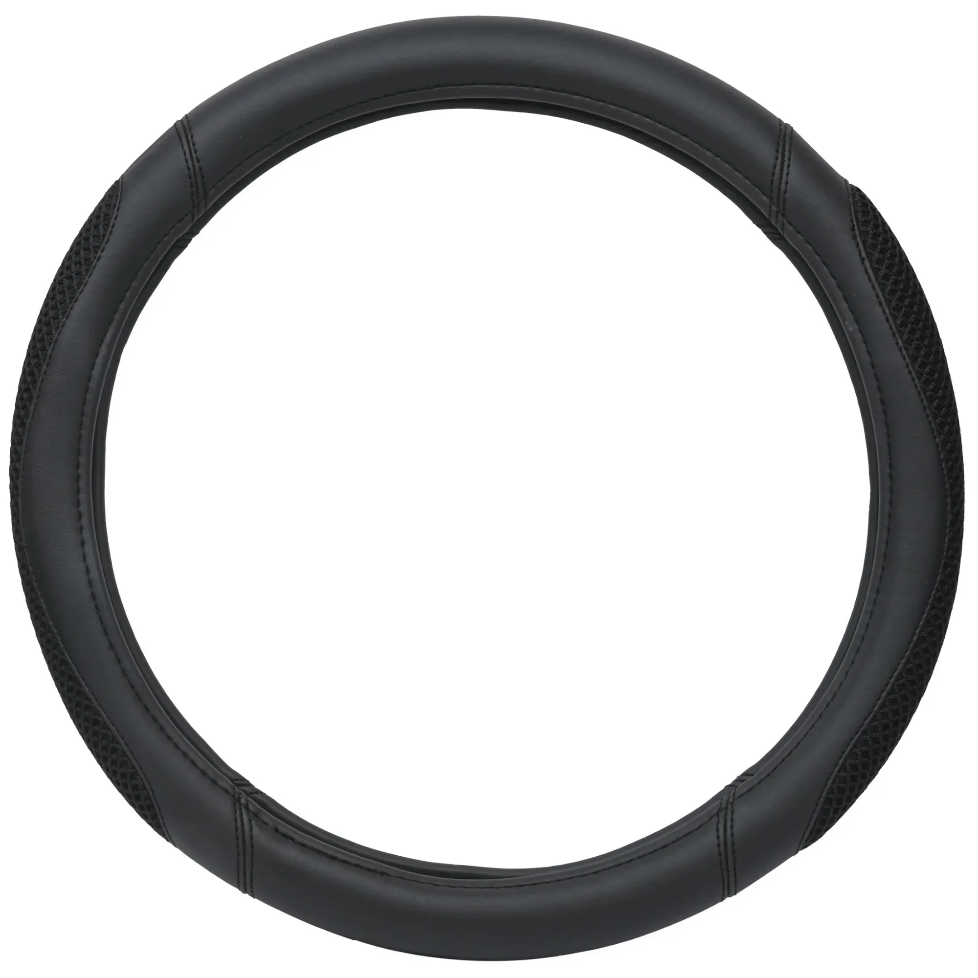 شبكة Auto Drive سوداء ثلاثية الأبعاد، غطاء عجلة القيادة مناسب عالميًا، غطاء عجلة قيادة السيارة من جلد البولي يوريثان، غطاء عجلة القيادة