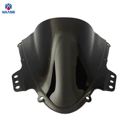 WAASE Motorcycle Double Bubble Windscreen Windshield Shield Screen For Suzuki GSXR1000 GSX-R 1000 K5 K6 2005 2006