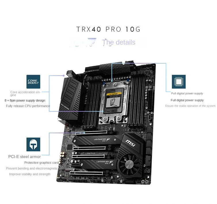 TRX40 PRO 10G motherboard, CPU Ryzen 3960X/3970X rendering deep learning