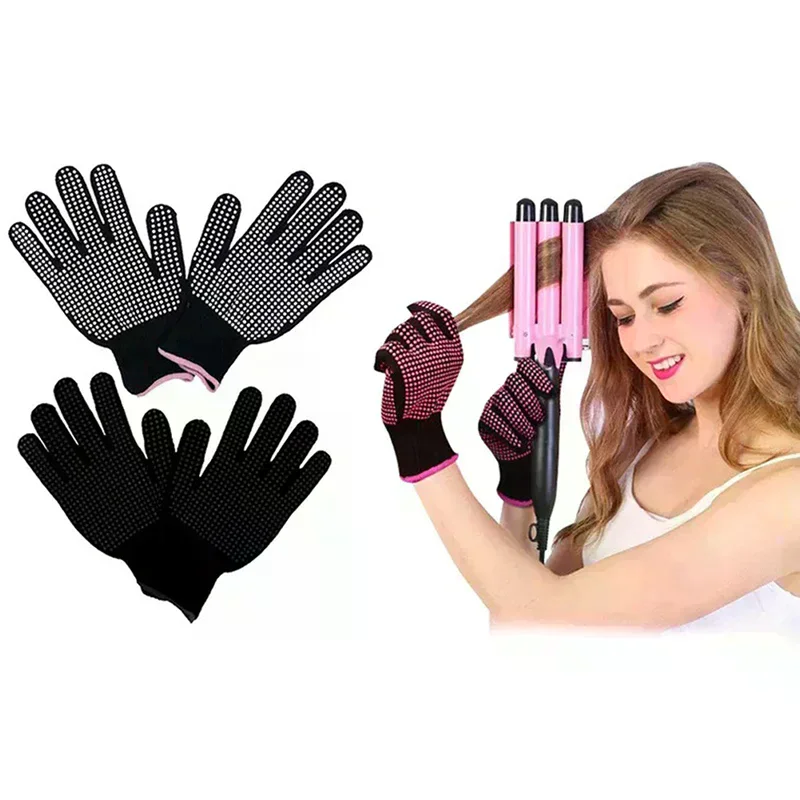 /YOV/Double-sided Hair Straightener Perm Curling Hairdressing Heat Resistant Finger Glove Hair Salon Styling Gloves New