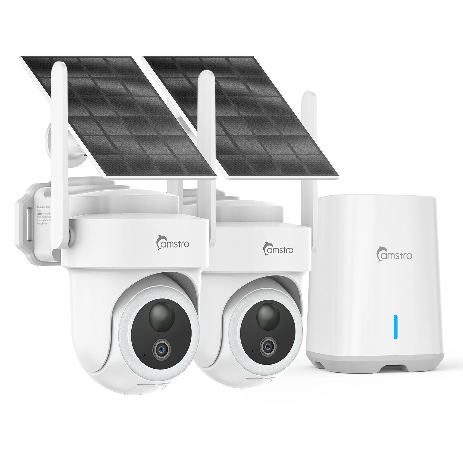 Camstro 4K Solar Wireless Security Camera System, 360° PTZ Home Surveillance Kit with AI Motion Tracking, 5G/2.4GHz Dual WiFi, Two-Way Audio, IP66 Waterproof