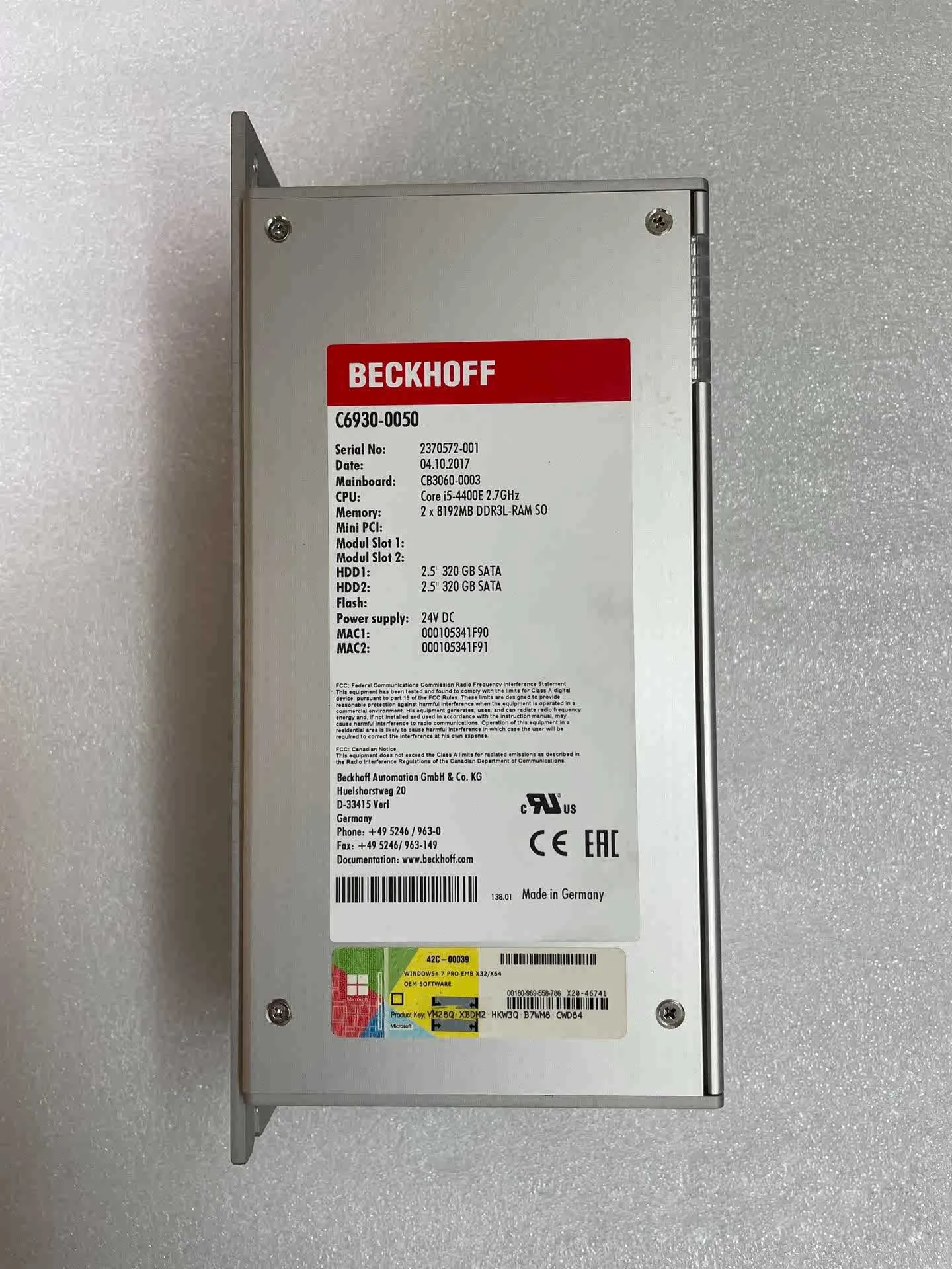 C6930-0050 Industrial Controller for Beckhoff