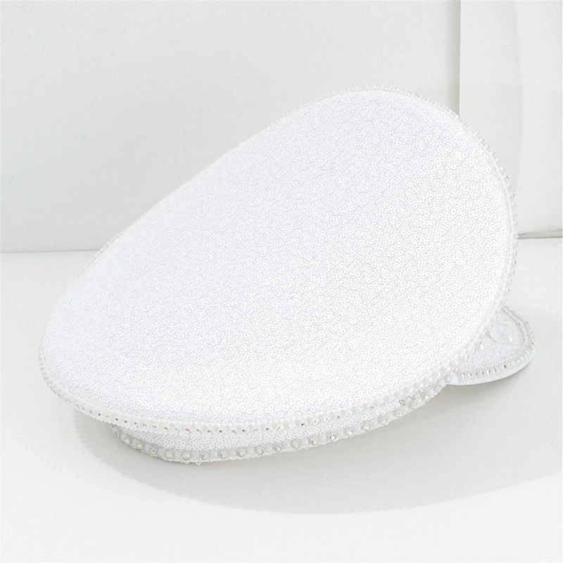 Jeweled Hat Heavy Crystal Captain Hat Headgear for Women Dancer Comedian
