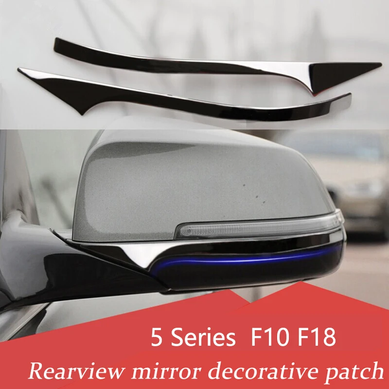 2pcs Stainless steel Rearview mirror decorative strips Car styling Exterior Cover Sticker for BMW 5 Series F10 F18 Accessories